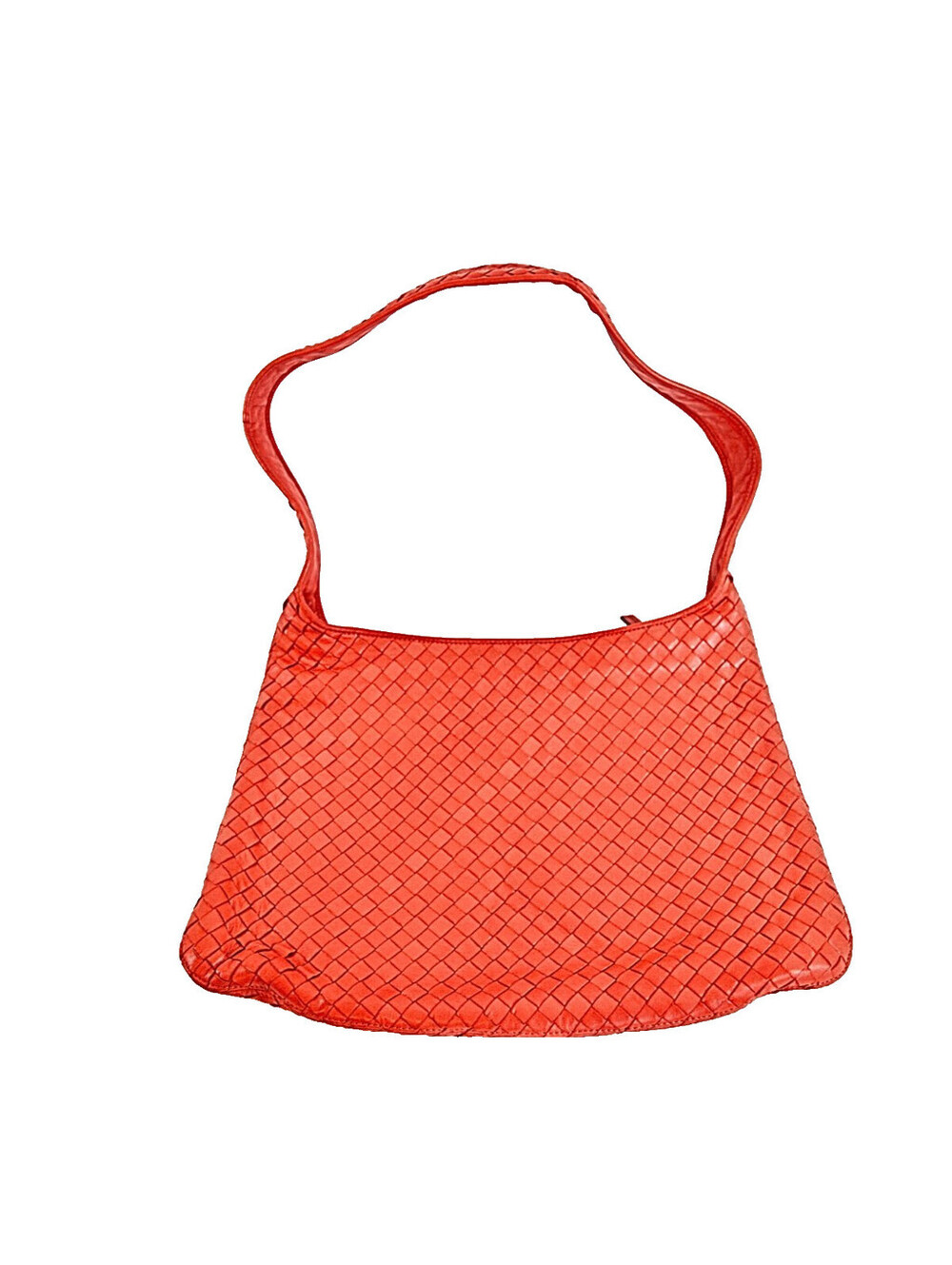 Bottega Veneta Intrecciato One Shoulder Bag Red Leather Women